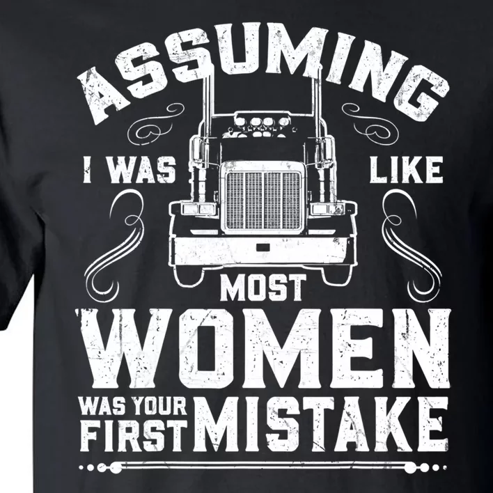 Woman Trucker Female Truck Driver Tall T-Shirt