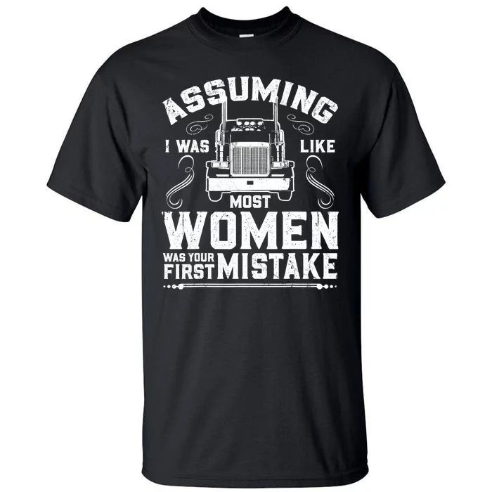 Woman Trucker Female Truck Driver Tall T-Shirt