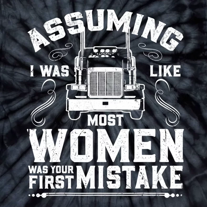 Woman Trucker Female Truck Driver Tie-Dye T-Shirt