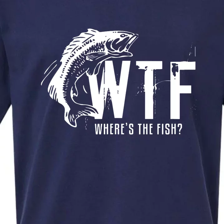 Wheres The Fish Wtf Meaning Funny Fishing Sueded Cloud Jersey T-Shirt