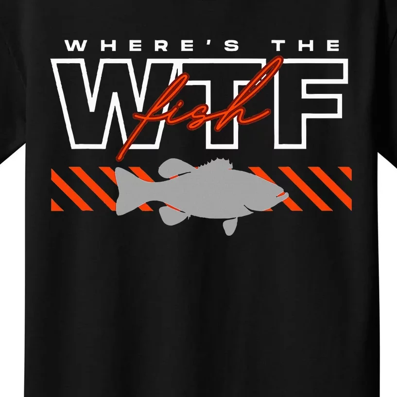 Wheres The Fish Wtf Funny Fishing Joke Kids T-Shirt