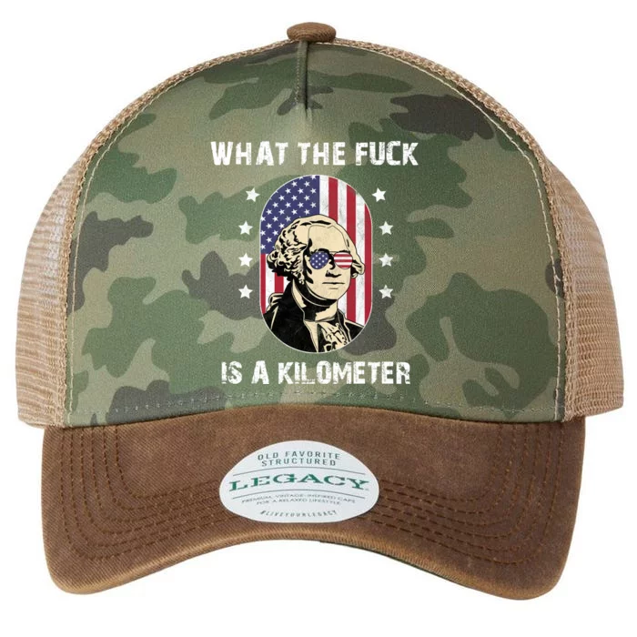 What The F*ck Is A Kilometer Funny George Washington USA Legacy Tie Dye Trucker Hat