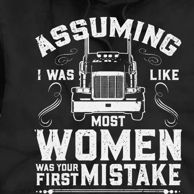 Woman Trucker Female Truck Driver Tie Dye Hoodie