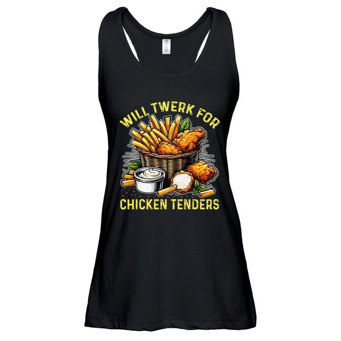 Will Twerk For Chicken Tenders Funny Ladies Essential Flowy Tank