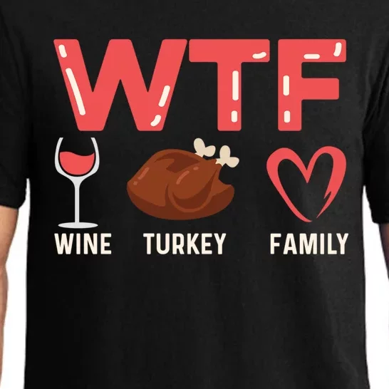 Wine Turkey Family Holiday Person Gift Pajama Set