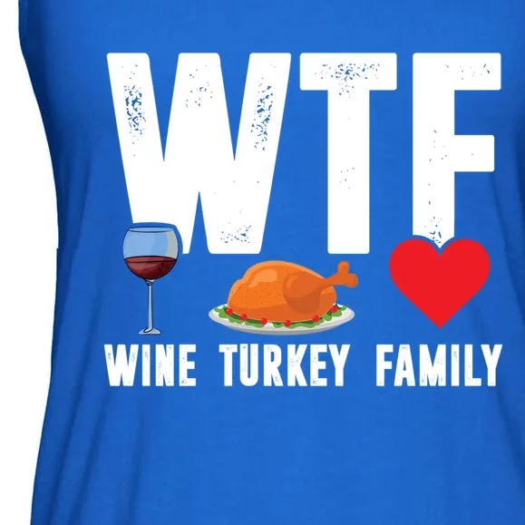 Wine Turkey Family Gift Ladies Essential Flowy Tank