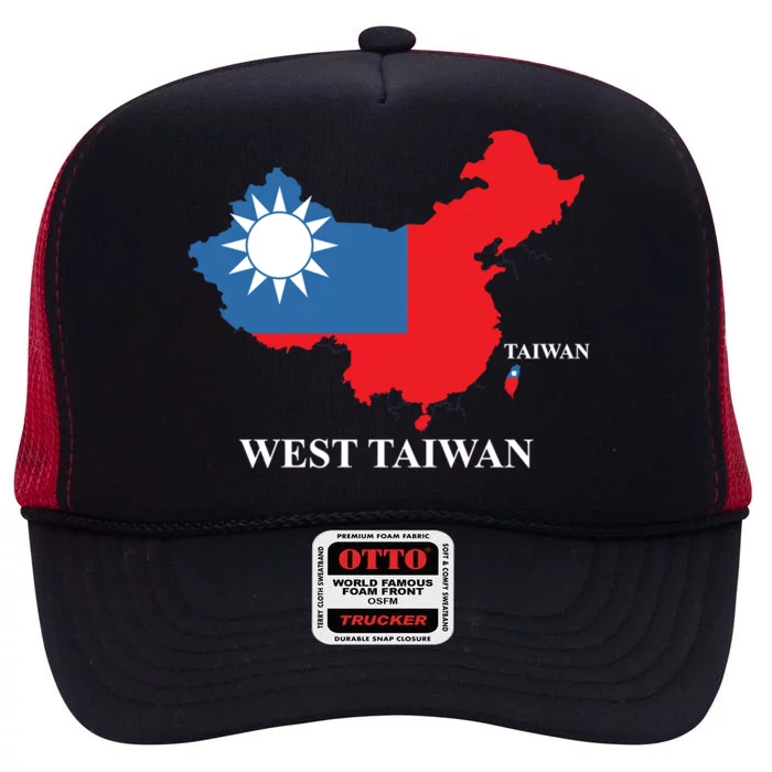 West Taiwan Funny China Map Define China Is West Taiwan Gift High Crown Mesh Trucker Hat