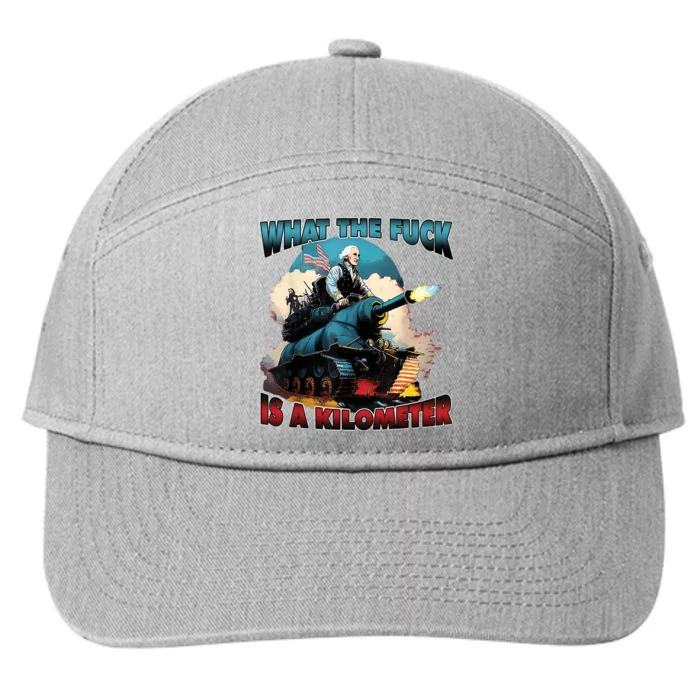 What The Fuck Is A Kilometer Funny George Washington 7-Panel Snapback Hat