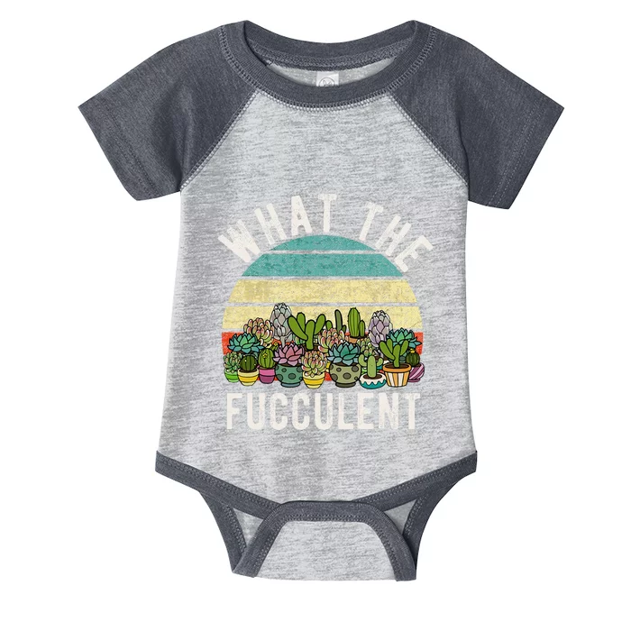 What The Fucculent Retro Cactus Succulent Pun Infant Baby Jersey Bodysuit