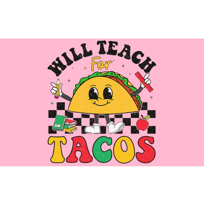 Will Teach For Tacos Lover Funny Cute Cinco De Mayo Teacher Bumper Sticker