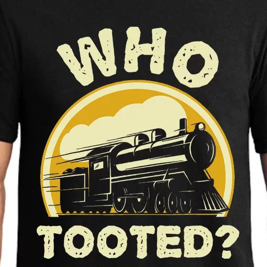 Who Tooted Funny Trains Model Railroad Train Locomotive Gift Pajama Set