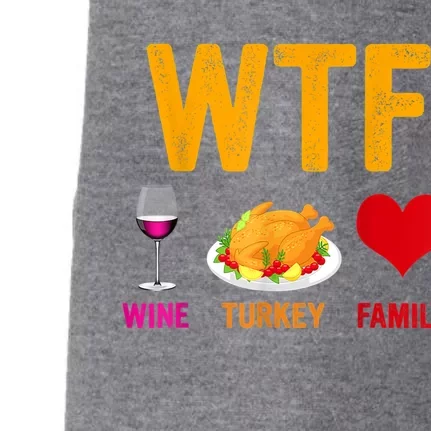 Wine Turkey Family Funny Thanksgiving Day Gift Doggie 3-End Fleece Hoodie