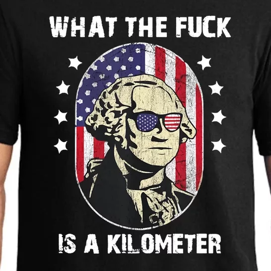 What The Fuck Wtf Is A Kilometer American Flag Retro Pajama Set