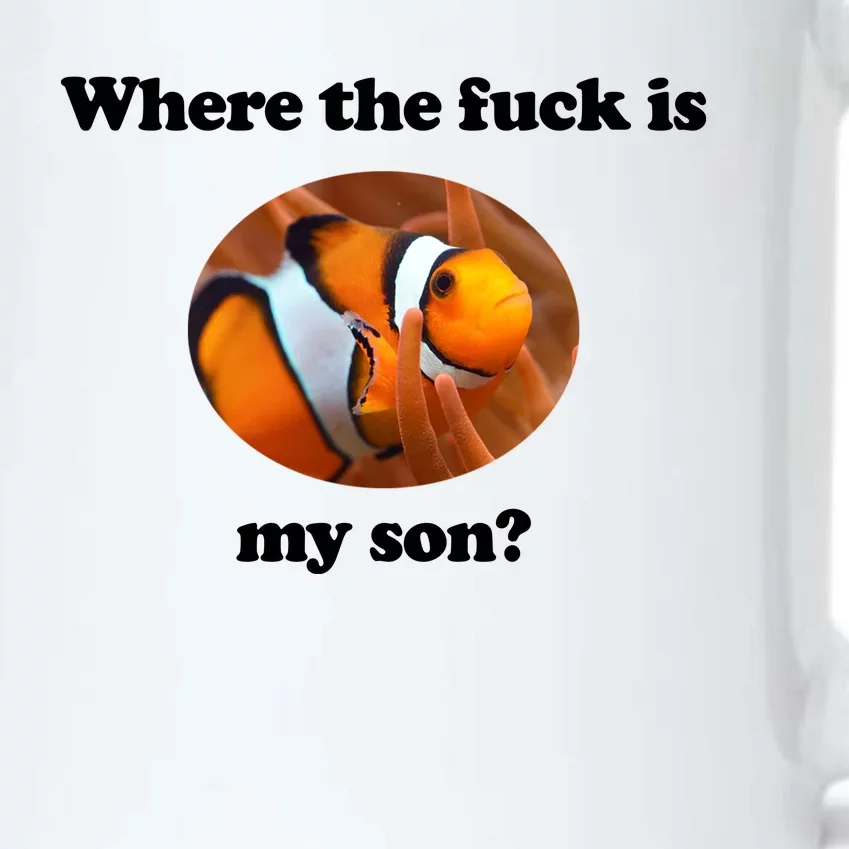 Where The Fuck Is My Son Funny Clownfish Black Color Changing Mug