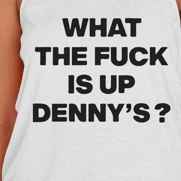 What The Fuck Is Up Dennys Blink Women's Knotted Racerback Tank