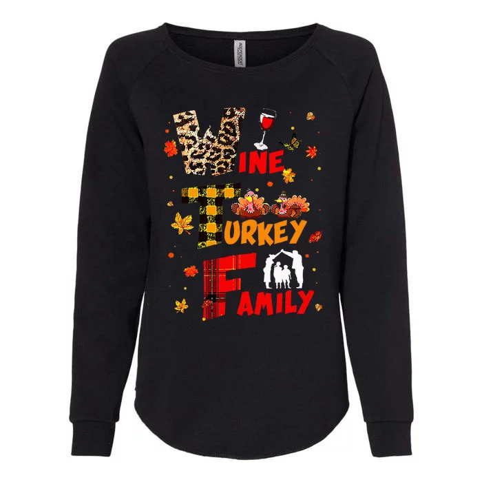 Wine Turkey Family WTF Funny Thanksgiving Day Womens California Wash Sweatshirt