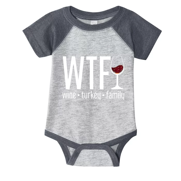 Wine Turkey Family Wtf Funny Thanksgiving Gift Infant Baby Jersey Bodysuit