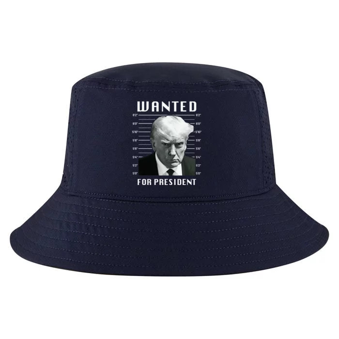 Wanted Trump For President - Trump Mug Shot Never Surrender Cool Comfort Performance Bucket Hat