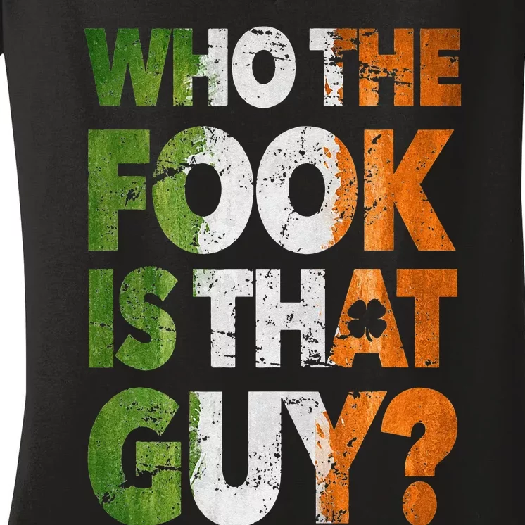 Who The Fook Is That Guy Funny For Boxing Match Women's V-Neck T-Shirt