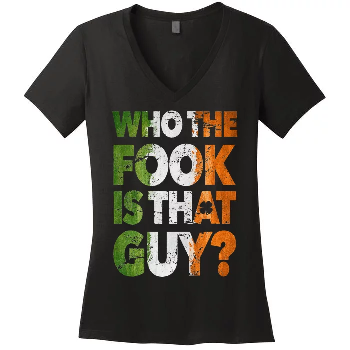 Who The Fook Is That Guy Funny For Boxing Match Women's V-Neck T-Shirt