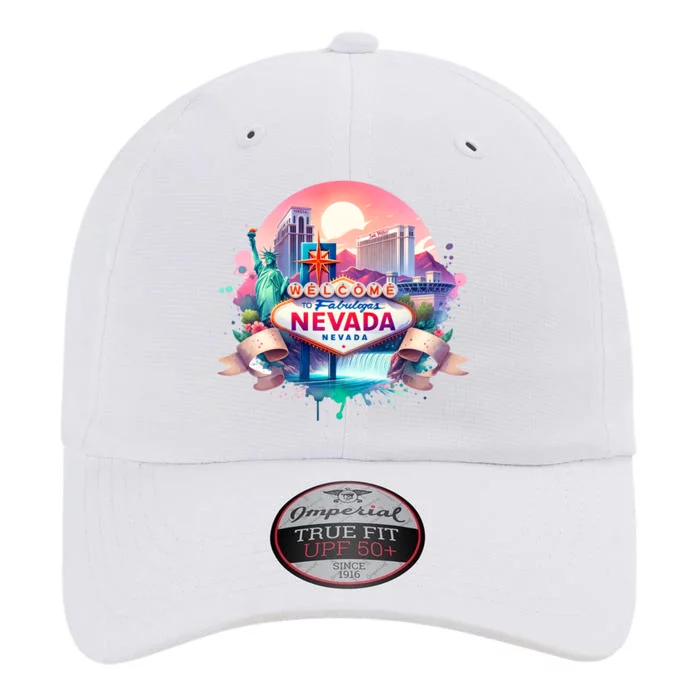 Welcome To Fabulous Nevada Las Vegas Water Color Logo The Original Performance Cap