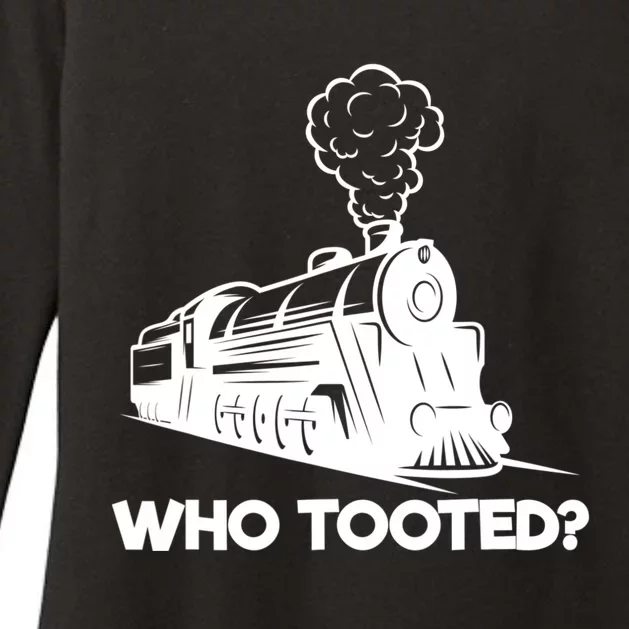 Who Tooted Funny Train Lovers & Railroad Model Trains Womens CVC Long Sleeve Shirt