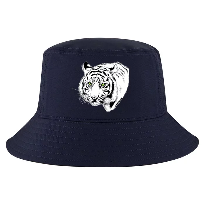 White Tiger Face Cool Comfort Performance Bucket Hat