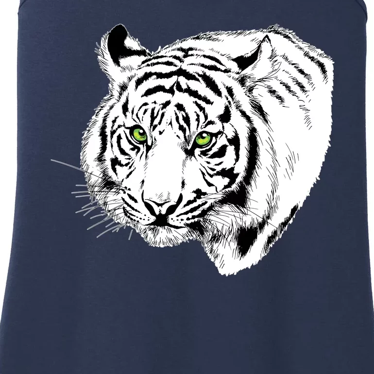 White Tiger Face Ladies Essential Tank