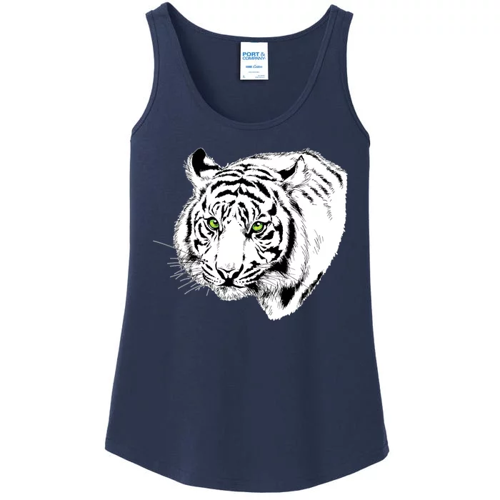 White Tiger Face Ladies Essential Tank