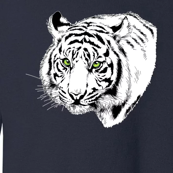 White Tiger Face Toddler Sweatshirt