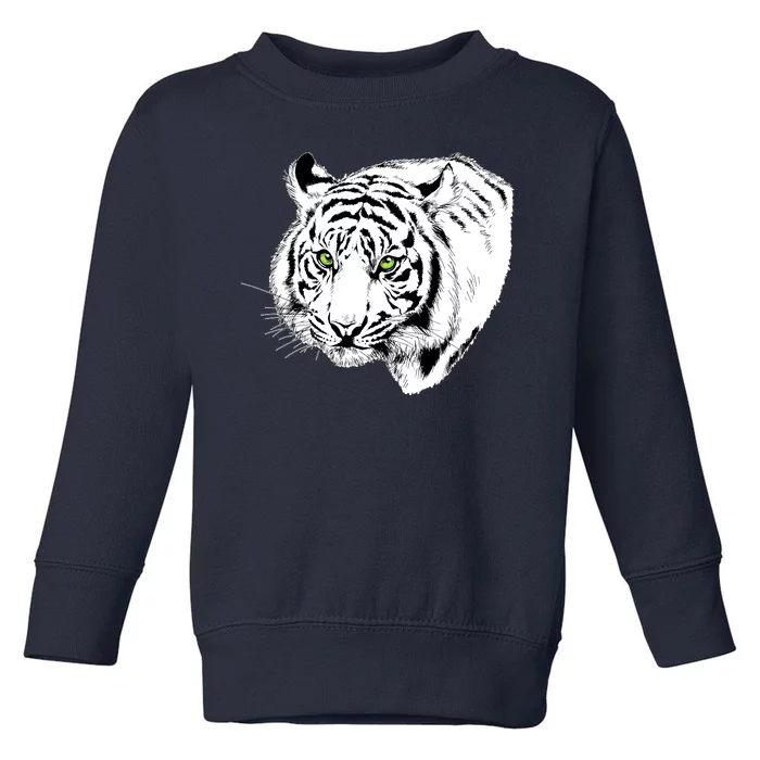 White Tiger Face Toddler Sweatshirt