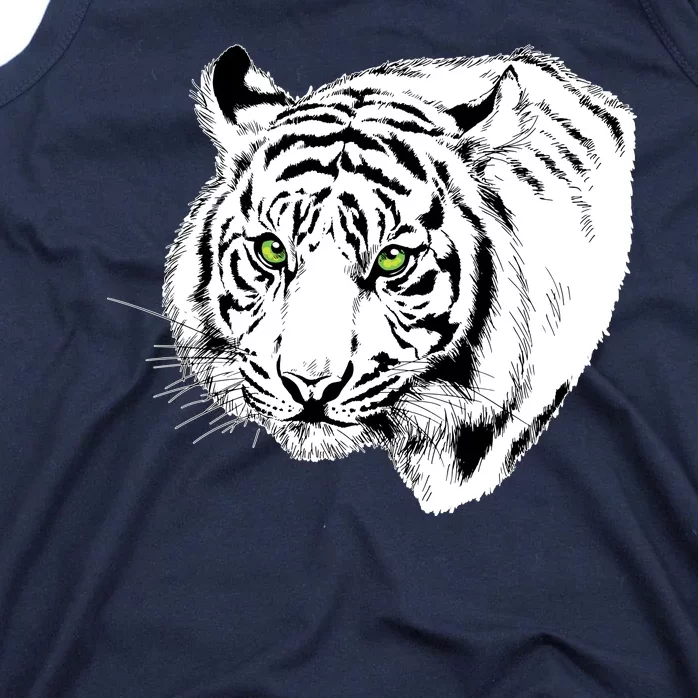 White Tiger Face Tank Top