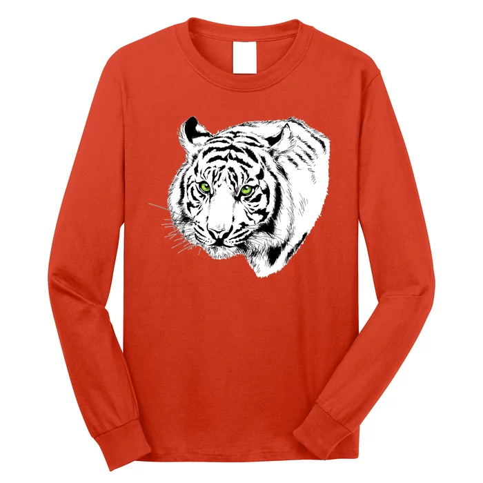 White Tiger Face Long Sleeve Shirt