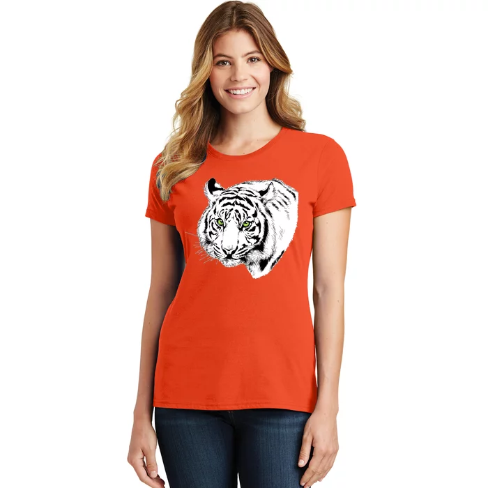 White Tiger Face Women's T-Shirt