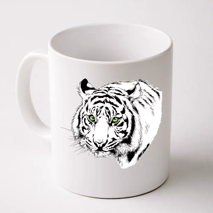 White Tiger Face Front & Back Coffee Mug