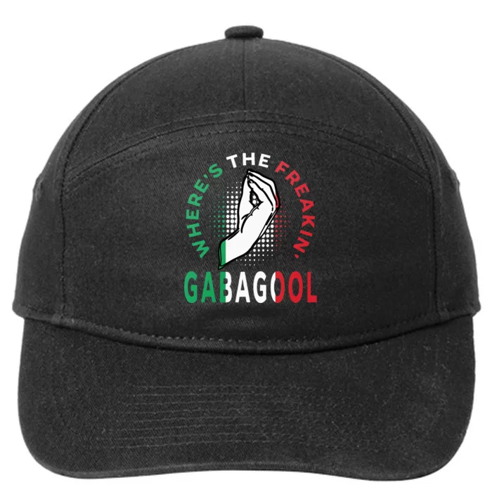 WhereS The Freakin Gabagool Meme Capicola Italian American 7-Panel Snapback Hat