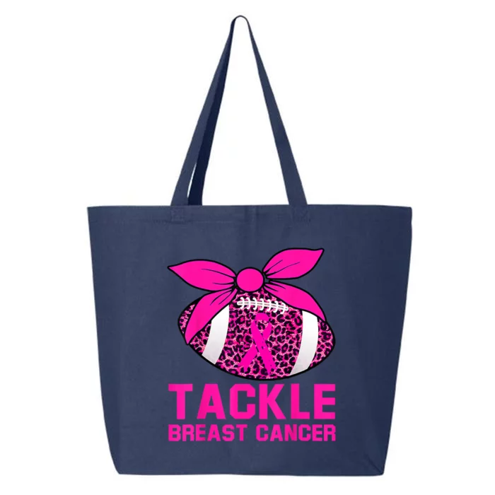 Woman Tackle Football Pink Ribbon Breast Cancer Awareness 25L Jumbo Tote