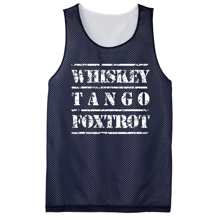 Whiskey Tango Foxtrot Military Design Mesh Reversible Basketball Jersey Tank