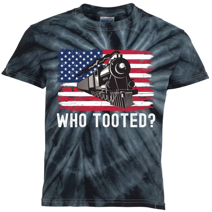 Who Tooted, Funny Train Lovers, Funny Locomotive & Railroad Kids Tie-Dye T-Shirt