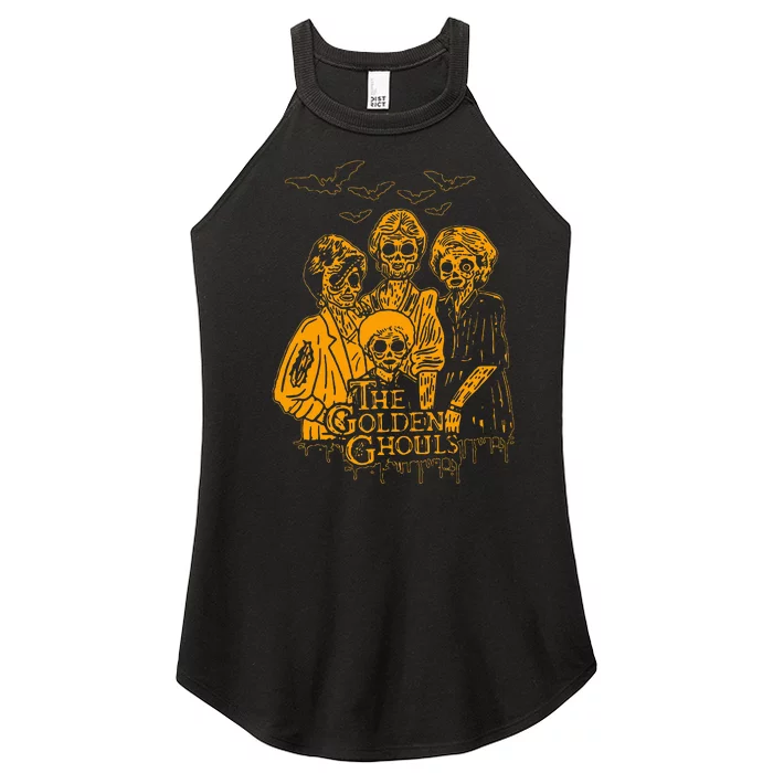 Women The Golden Ghouls Skeleton Bat Halloween Costumes Women’s Perfect Tri Rocker Tank