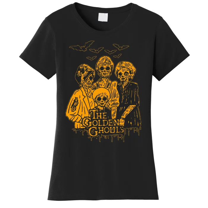 Women The Golden Ghouls Skeleton Bat Halloween Costumes Women's T-Shirt