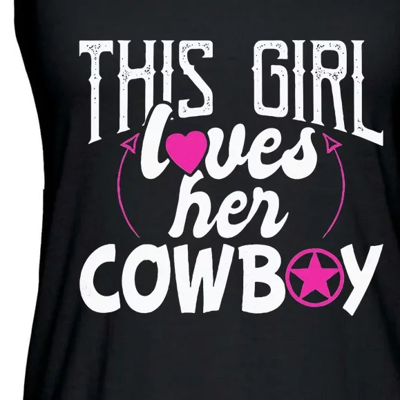 Womens This Girl Loves Her Cowboy Cute Texas Dallas Ladies Essential Flowy Tank