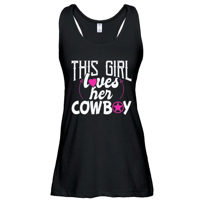 Womens This Girl Loves Her Cowboy Cute Texas Dallas Ladies Essential Flowy Tank