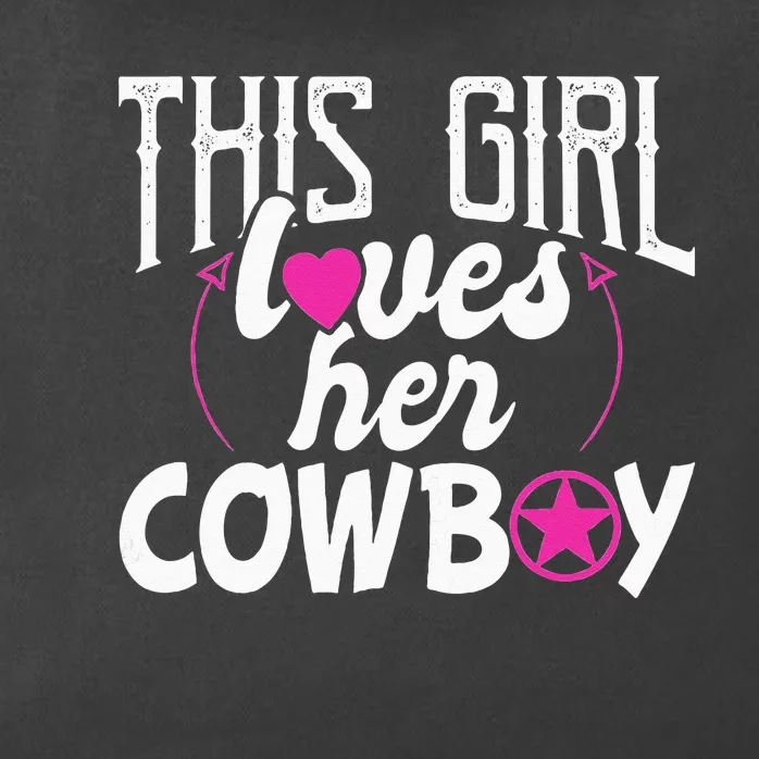 Womens This Girl Loves Her Cowboy Cute Texas Dallas Zip Tote Bag