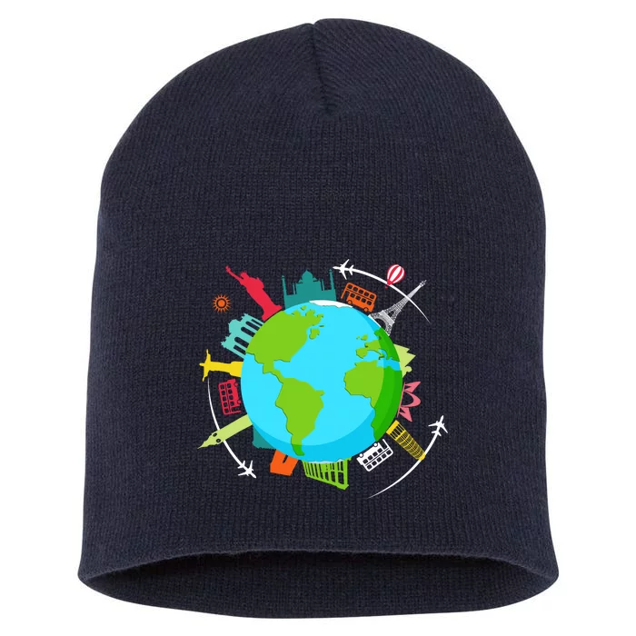 World Traveler Gifts For International World Travelers Short Acrylic Beanie