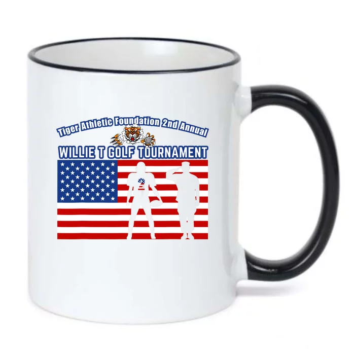 Willie T Golf American Flag Tiger Black Color Changing Mug