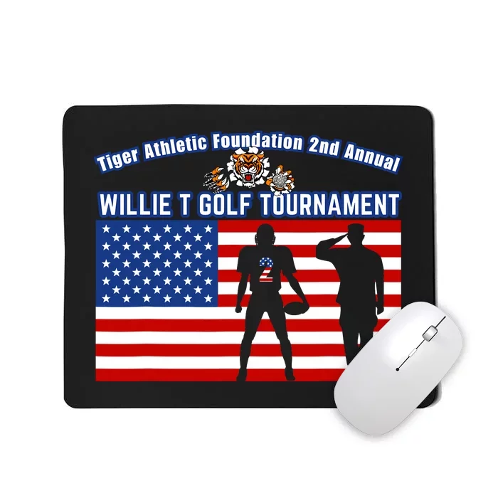 Willie T Golf American Flag Tiger Mousepad