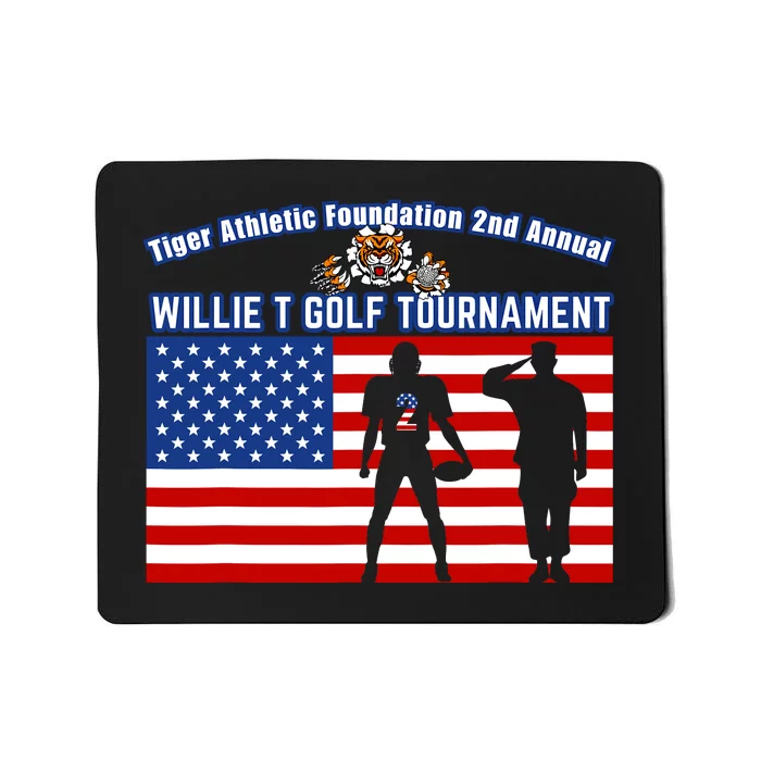 Willie T Golf American Flag Tiger Mousepad