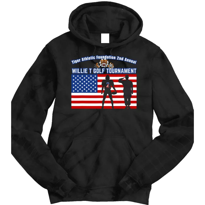 Willie T Golf American Flag Tiger Tie Dye Hoodie