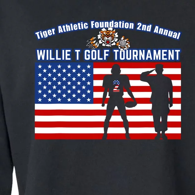 Willie T Golf American Flag Tiger Cropped Pullover Crew